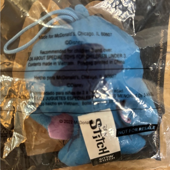 Disney McDonald's Stitch Disney Happy Meal Plush Toy 2022 New - Picture 4 of 5